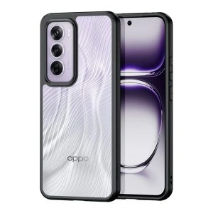 DUX DUCIS AIMO műanyag telefonvédő (ütésállóság, szilikon keret, kameravédő, matt, hullám) FEKETE Oppo Reno 12 Pro 5G