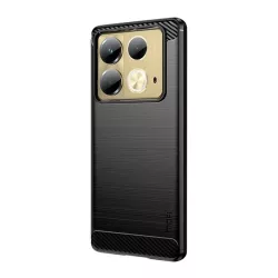   MOFI szilikon telefonvédő (ütésállóság, légpárnás sarok, szálcsiszolt, karbon minta) FEKETE Infinix Note 40 (X6853)