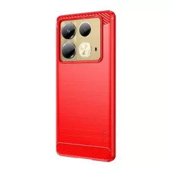   MOFI szilikon telefonvédő (ütésállóság, légpárnás sarok, szálcsiszolt, karbon minta) PIROS Infinix Note 40 (X6853)