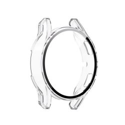   Műanyag keret (BUMPER, ütésállóság + kijelzővédő üveg) ÁTLÁTSZÓ Samsung Galaxy Watch 4 eSIM 40mm (SM-R865), Galaxy Watch 4 40 mm (SM-R860), Galaxy Watch 5 eSIM 40 mm (SM-R905)