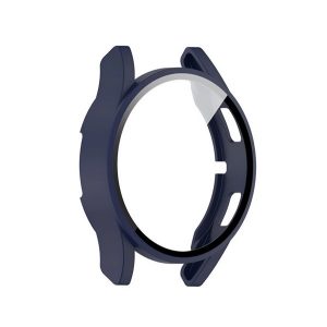 Műanyag keret (BUMPER, ütésállóság + kijelzővédő üveg) SÖTÉTKÉK Samsung Galaxy Watch 4 40 mm (SM-R860), Galaxy Watch 4 eSIM 40mm (SM-R865), Galaxy Watch 5 40 mm (SM-R900)