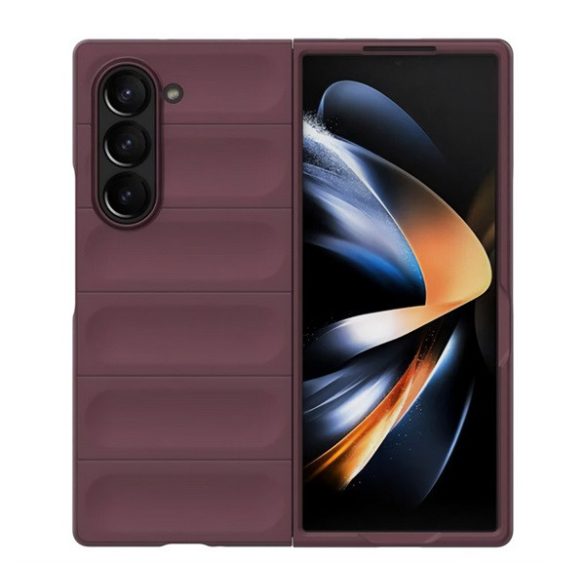 Műanyag telefonvédő (ütésállóság, kameravédő, 3D) BORDÓ Samsung Galaxy Z Fold6 5G (SM-F956)