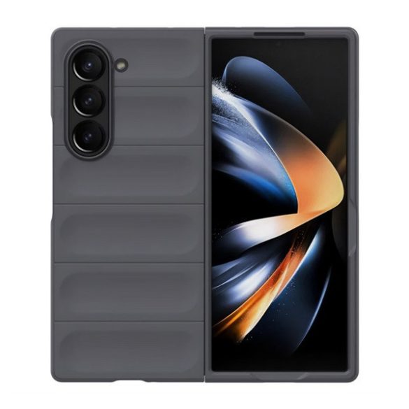 Műanyag telefonvédő (ütésállóság, kameravédő, 3D) SÖTÉTSZÜRKE Samsung Galaxy Z Fold6 5G (SM-F956)