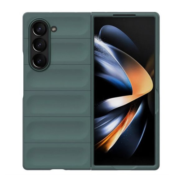 Műanyag telefonvédő (ütésállóság, kameravédő, 3D) SÖTÉTZÖLD Samsung Galaxy Z Fold6 5G (SM-F956)