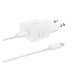  SAMSUNG hálózati töltő Type-C aljzat (25W, GaN, PD gyorstöltő + Type-C kábel) FEHÉR