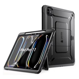 SUPCASE UNICORN BEETLE PRO műanyag telefonvédő (360°-os védelem, erős ütésállóság, műanyag előlap) FEKETE Apple IPAD Pro 11 (2024)