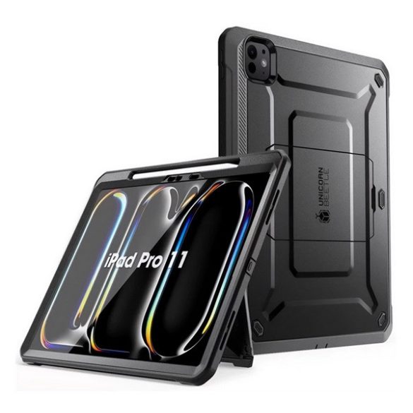 SUPCASE UNICORN BEETLE PRO műanyag telefonvédő (360°-os védelem, erős ütésállóság, műanyag előlap) FEKETE Apple IPAD Pro 11 (2024)