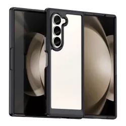   Szilikon telefonvédő (ütésállóság, átlátszó hátlap) FEKETE Samsung Galaxy Z Fold6 5G (SM-F956)