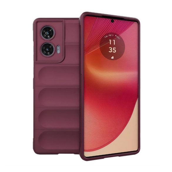 Szilikon telefonvédő (ütésállóság, kameravédő, 3D) BORDÓ Motorola Edge 50 Fusion 5G