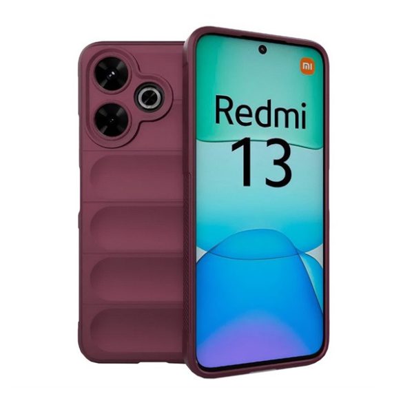 Szilikon telefonvédő (ütésállóság, kameravédő, 3D) BORDÓ Xiaomi Redmi 13