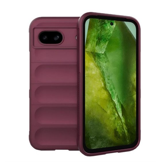 Szilikon telefonvédő (ütésállóság, kameravédő, 3D) BORDÓ Google Pixel 8a