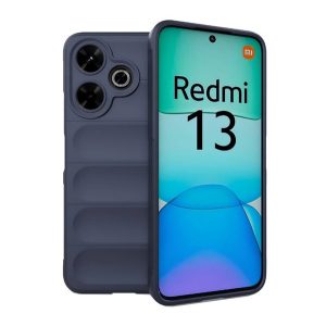 Szilikon telefonvédő (ütésállóság, kameravédő, 3D) SÖTÉTKÉK Xiaomi Redmi 13