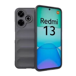   Szilikon telefonvédő (ütésállóság, kameravédő, 3D) SÖTÉTSZÜRKE Xiaomi Redmi 13