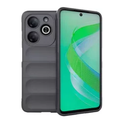   Szilikon telefonvédő (ütésállóság, kameravédő, 3D) SÖTÉTSZÜRKE Infinix Smart 8 (X6525)