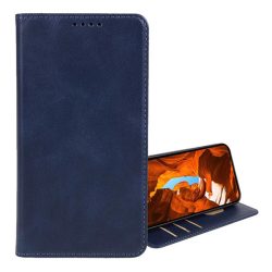   Tok álló, bőr hatású (FLIP, oldalra nyíló, asztali tartó, koptatott bőr minta, prémium) SÖTÉTKÉK T Phone 2 Pro 5G