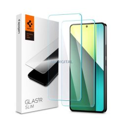   SPIGEN SLIM képernyővédő üveg 2db (2.5D, tokbarát, ultravékony, 0.2mm, extra karcálló, 9H) ÁTLÁTSZÓ Xiaomi Redmi Note 13 Pro 5G