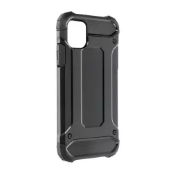   Defender műanyag telefonvédő (ütésállóság, légpárnás sarok, szilikon belső, fémhatás) FEKETE Apple iPhone 16 Plus