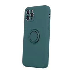   Szilikon telefonvédő (tartógyűrű, mikrofiber plüss belső, mágneses, kameravédő) SÖTÉTZÖLD Apple iPhone 16 Pro Max