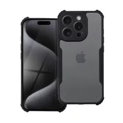   Szilikon telefonvédő (ütésállóság, légpárnás sarok, akril hátlap, kameravédő) FEKETE Apple iPhone 16 Plus