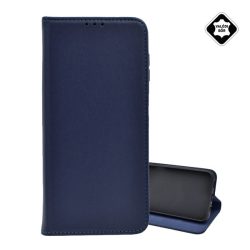   Tok álló, valódi bőr (FLIP, oldalra nyíló, asztali tartó) SÖTÉTKÉK Apple iPhone 16 Pro