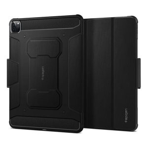 SPIGEN RUGGED ARMOR PRO tok álló (aktív FLIP, ütésállóság, TRIFOLD, asztali tartó, ceruza tartó) FEKETE Apple IPAD Air 13 (2024), IPAD Pro 12.9 (2022), IPAD Pro 12.9 (2021)