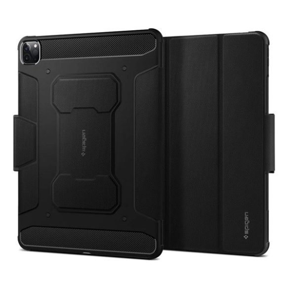 SPIGEN RUGGED ARMOR PRO tok álló (aktív FLIP, ütésállóság, TRIFOLD, asztali tartó, ceruza tartó) FEKETE Apple IPAD Air 13 (2024), IPAD Pro 12.9 (2022), IPAD Pro 12.9 (2021)