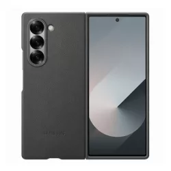   SAMSUNG műanyag telefonvédő (ECO bőr hatású hátlap) SÖTÉTSZÜRKE Samsung Galaxy Z Fold6 5G (SM-F956)