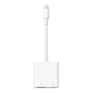 APPLE adapter kábel (USB 3.0+lightning aljzat - lightning, 12cm, kamera csatlakoztatás) FEHÉR Apple IPAD 2, iPhone 5, iPhone 11