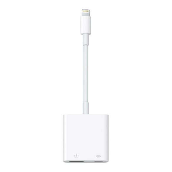 APPLE adapter kábel (USB 3.0+lightning aljzat - lightning, 12cm, kamera csatlakoztatás) FEHÉR Apple IPAD 2, iPhone 5, iPhone 11