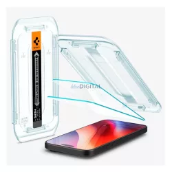   SPIGEN EZ FIT HD képernyővédő üveg 2db (2.5D, tokbarát, ultravékony, 0.2mm, 9H + segédkeret) ÁTLÁTSZÓ Apple iPhone 16 Pro