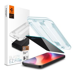 SPIGEN EZ FIT képernyővédő üveg (2.5D, betekintés védelem, 0.2mm, 9H) ÁTLÁTSZÓ Apple iPhone 16 Pro