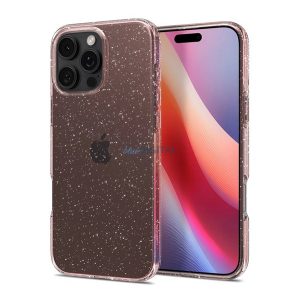 SPIGEN LIQUID CRYSTAL GLITTER szilikon telefonvédő (ütésállóság, légpárnás sarok, csillámporos) RÓZSASZÍN Apple iPhone 16 Pro