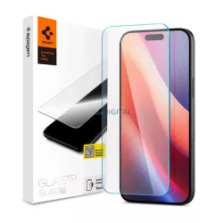   SPIGEN TR SLIM HD képernyővédő üveg (2.5D, tok barát, ultravékony, 0.2mm, 9H) ÁTLÁTSZÓ Apple iPhone 15, iPhone 16