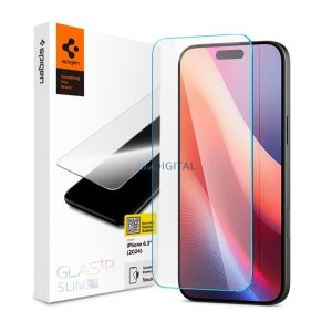 SPIGEN TR SLIM HD képernyővédő üveg (2.5D, tok barát, ultravékony, 0.2mm, 9H) ÁTLÁTSZÓ Apple iPhone 16 Pro