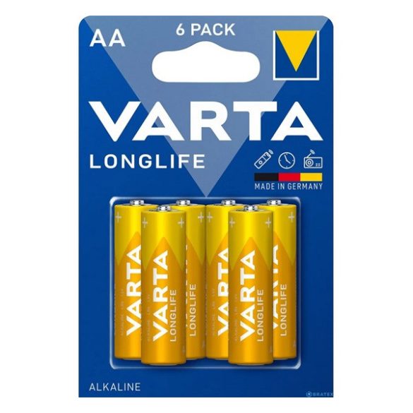 VARTA LONGLIFE tartós elem (AA, LR06, 1.5V, lítium) 6db/csomag