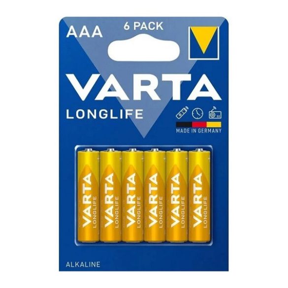 VARTA LONGLIFE tartós elem (AAA, LR03, 1.5V, alkáli) 6db/csomag