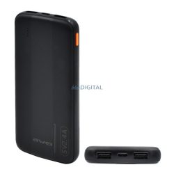   AWEI P20K vésztöltő 2 USB+Type-C aljzat (10000mAh, 2.4A, PD gyorstöltő) FEKETE