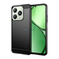   MOFI szilikon telefonvédő (ütésállóság, légpárnás sarok, szálcsiszolt, karbon minta) FEKETE Realme C61 4G