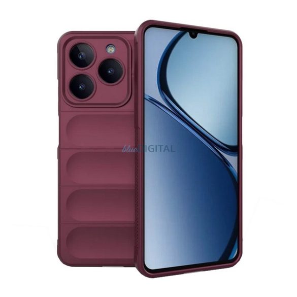 Szilikon telefonvédő (ütésállóság, kameravédő, 3D) BORDÓ Realme C61 4G