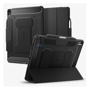 SPIGEN RUGGED ARMOR PRO tok álló (aktív FLIP, ütésállóság, TRIFOLD, asztali tartó, ceruza tartó) FEKETE Apple IPAD Air 13 (2024)