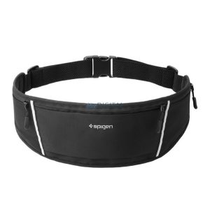 SPIGEN A710 tok fekvő (univerzális, derékra rögzíthető övtáska, vízálló, 195x113mm, SPORT) FEKETE