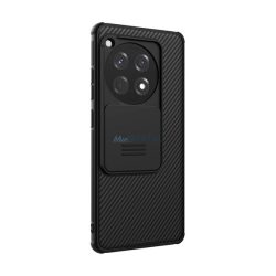   NILLKIN CAMSHIELD PRO műanyag telefonvédő (szilikon keret, ütésállóság, kameravédő, csíkos) FEKETE OnePlus 12R 5g