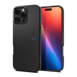   SPIGEN LIQUID AIR szilikon telefonvédő (ütésállóság, légpárnás sarok, rombusz) FEKETE Apple iPhone 16 Pro Max