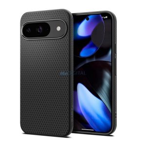 SPIGEN LIQUID AIR szilikon telefonvédő (ütésállóság, légpárnás sarok, rombusz) FEKETE Google Pixel 9 Pro, Pixel 9