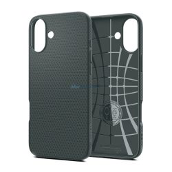   SPIGEN LIQUID AIR szilikon telefonvédő (ütésállóság, légpárnás sarok, rombusz) SÖTÉTZÖLD Apple iPhone 16
