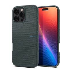   SPIGEN LIQUID AIR szilikon telefonvédő (ütésállóság, légpárnás sarok, rombusz) SÖTÉTZÖLD Apple iPhone 16 Pro