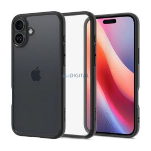 SPIGEN ULTRA HYBRID műanyag telefonvédő (ütésállóság, légpárnás keret) ÁTLÁTSZÓ/FEKETE Apple iPhone 16 Plus