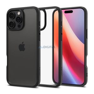 SPIGEN ULTRA HYBRID műanyag telefonvédő (ütésállóság, légpárnás keret) ÁTLÁTSZÓ/FEKETE Apple iPhone 16 Pro