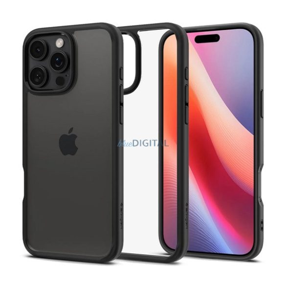 SPIGEN ULTRA HYBRID műanyag telefonvédő (ütésállóság, légpárnás keret) ÁTLÁTSZÓ/FEKETE Apple iPhone 16 Pro Max