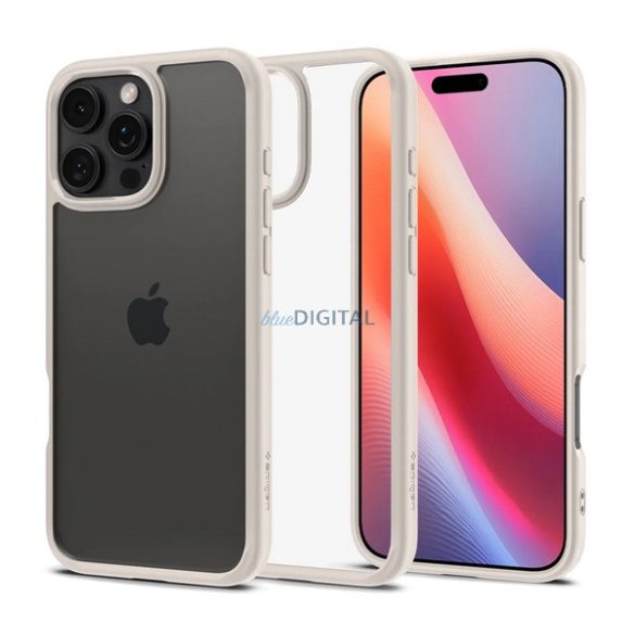 SPIGEN ULTRA HYBRID műanyag telefonvédő (ütésállóság, légpárnás keret) TITÁN Apple iPhone 16 Pro Max